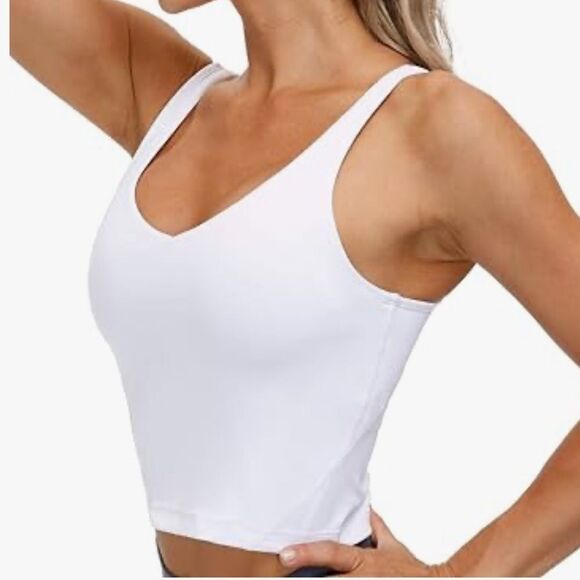The Gym People TGP76 Longline Sports Bra White XS NWT IN PACKAGE - Picture 2 of 14